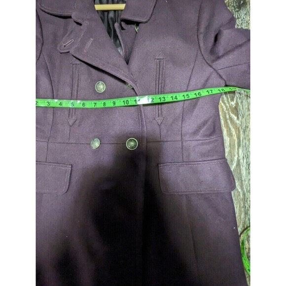 Ann Taylor Loft Purple Wool Peacoat Double Breasted Size 8 - Picture 6 of 6